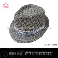 Custom polyester plaid fedora hat